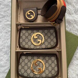 Gucci Beige/Ebony GG Coated Canvas/Leather Blondie Mini Belt Bag